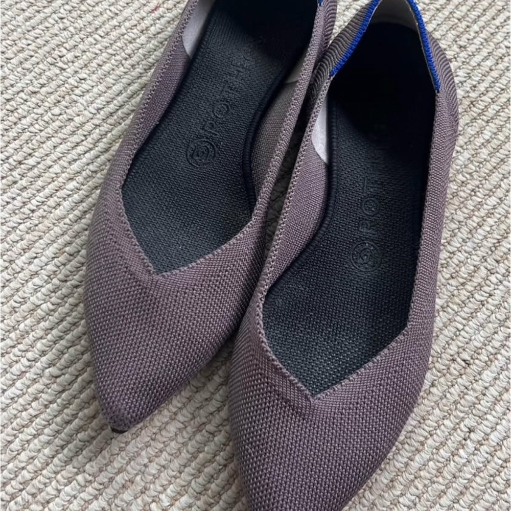 Rothy's Brown Flats with Blue Accent